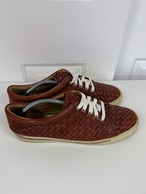 Robert Zur‎ Saddle Brown Soft Leather Sneakers-US Men's 12